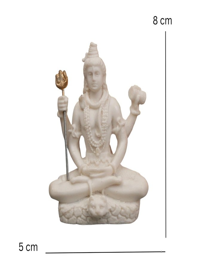 Servdharm Resin Lord Shiv Ji Murti - Home & Office Temple Decor - God Mahadev Idol for Car Dashboard (8x5x3 cm, White) - Image 5